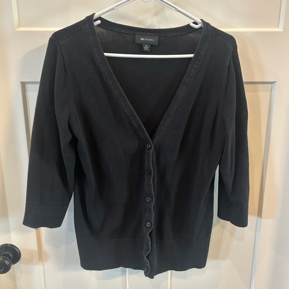 AB Studio Black V-Neck Cardigan - Picture 1 of 3